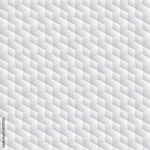 Abstract seamless 3D white cubes vector background.