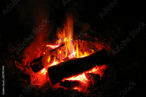  campfire at night