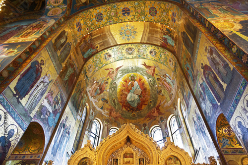 Interior of the Church of the Savior on Spilled Blood  in St Fototapet