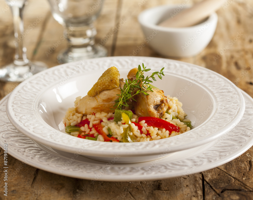 Rice with bell pepper and chicken Rice with bell pepper and chicken