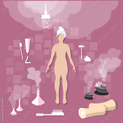 Health and Beauty: woman, bathroom, hygiene