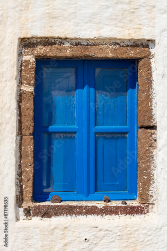 Blue monastery window.