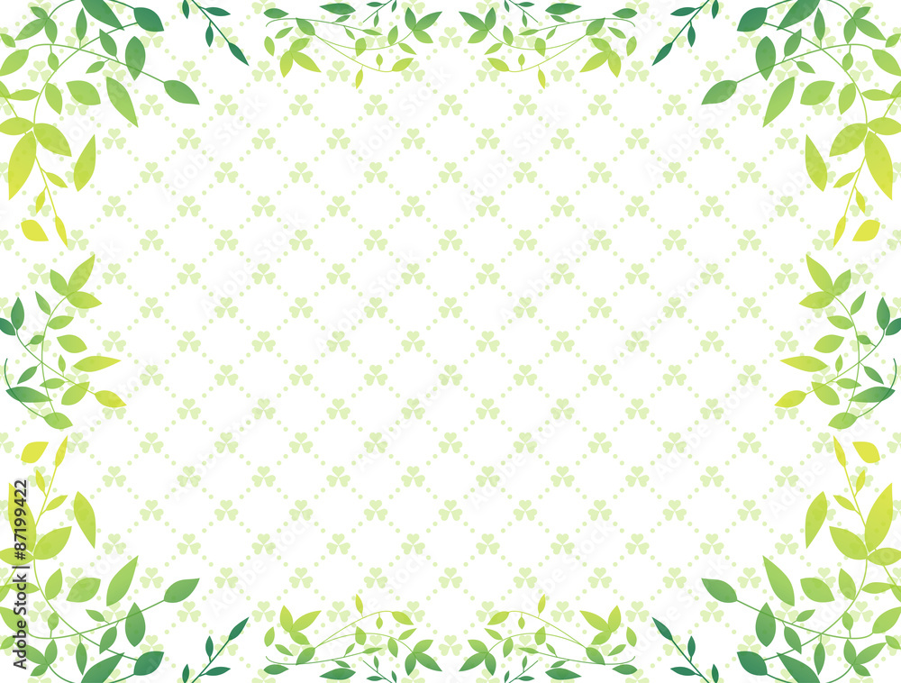 葉っぱ フレーム クローバー背景 Stock ベクター Adobe Stock