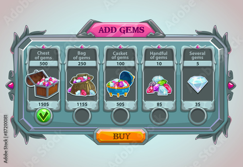Add gems panel