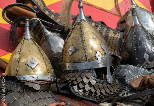 Cracow, Poland. Knight camp during the traditional Medieval festival photo