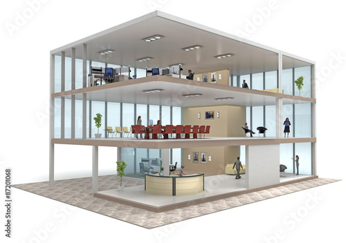 Canvastavla office building cutaway