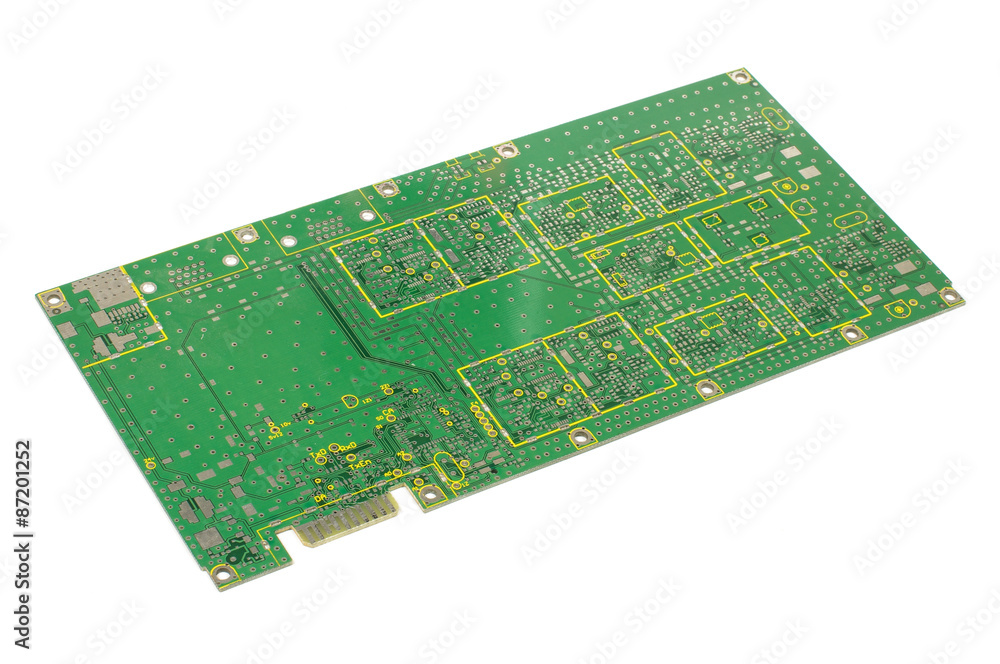 Empty PCB isolated on the white background Empty PCB isolated on the white background