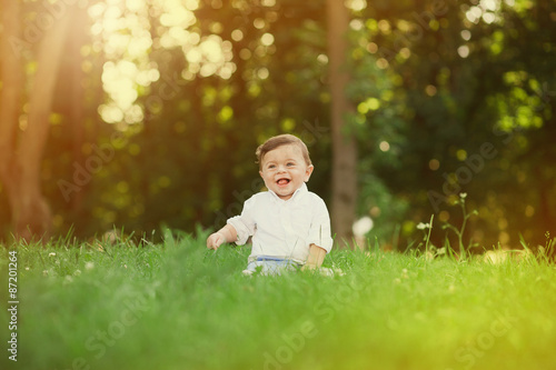 Portrait of beautiful smiling cute baby boy