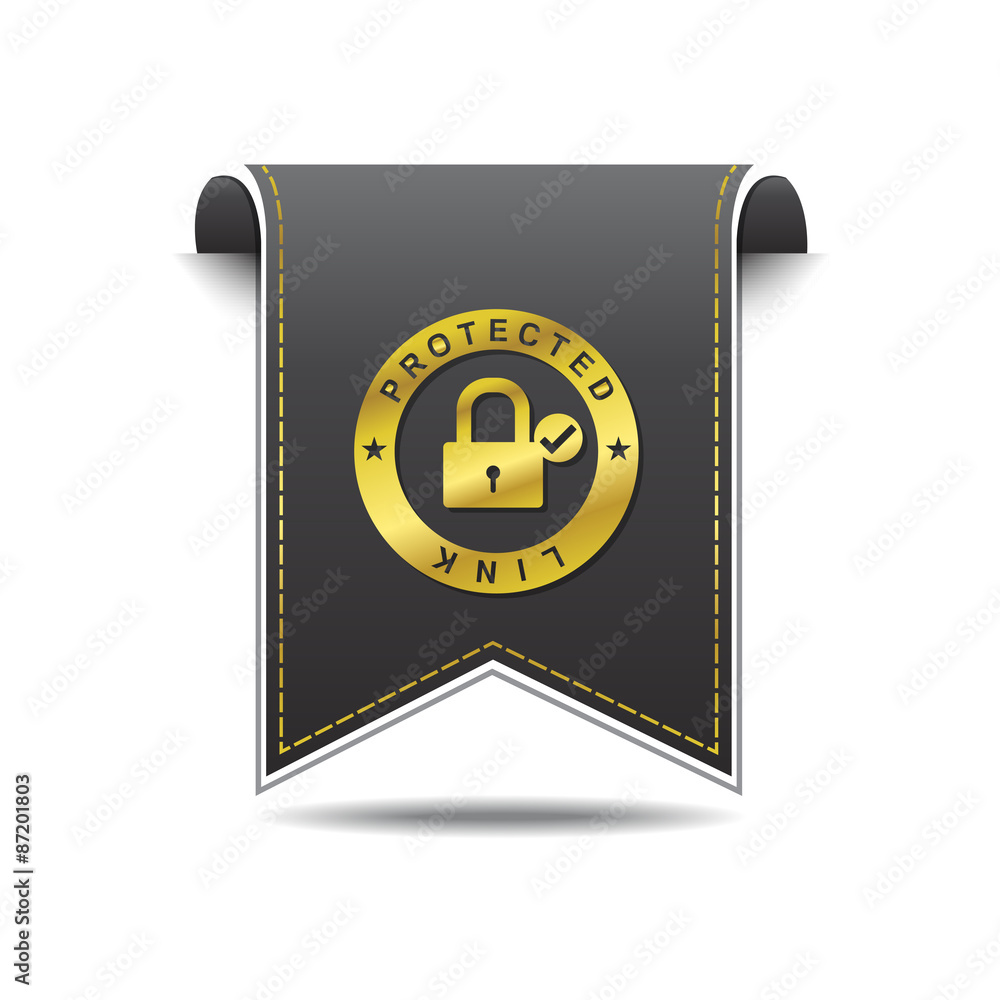Protected Link golden Vector Icon Design
