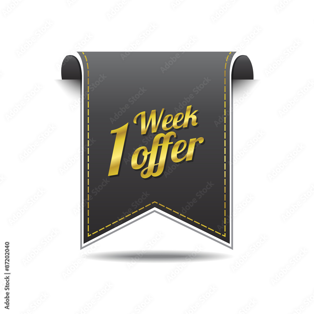 1 Week Offer golden Vector Icon Design 1 Week Offer golden Vector Icon Design