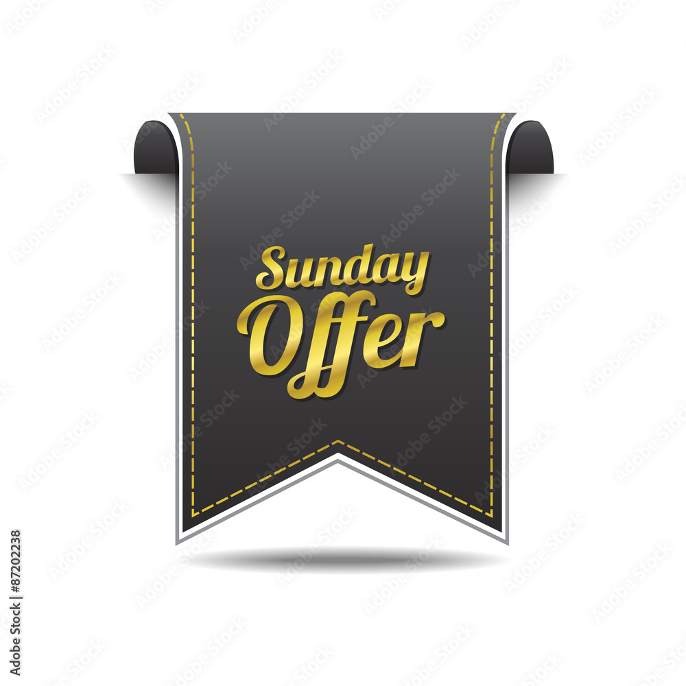 Sunday Offer golden Vector Icon Design Sunday Offer golden Vector Icon Design