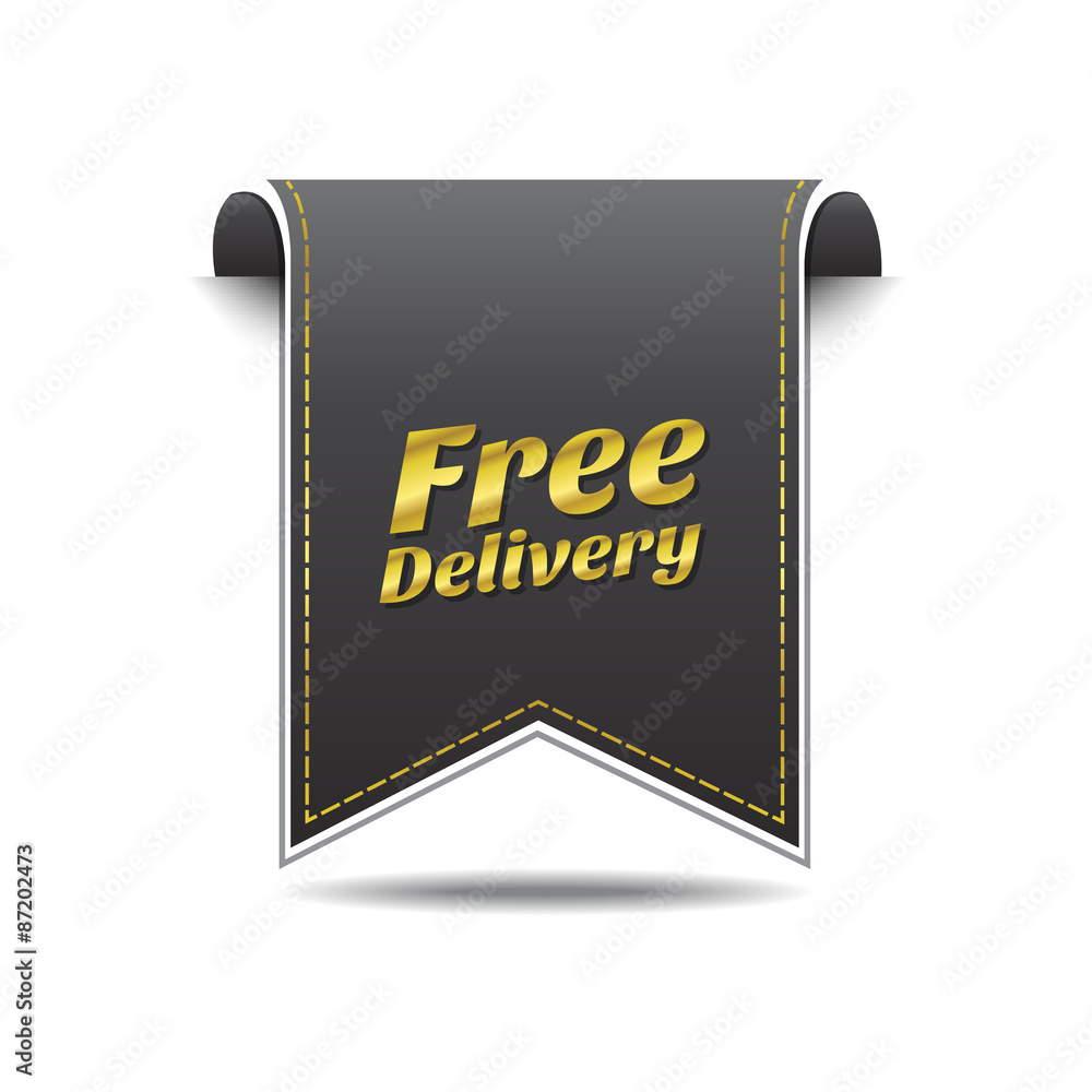 Free Delivery golden Vector Icon Design Free Delivery golden Vector Icon Design