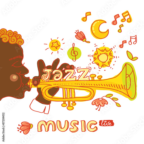 Jazz music. Jazzman playing
