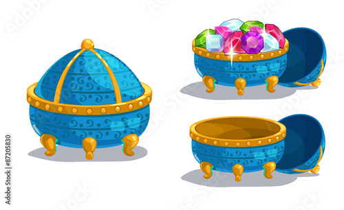 Little cartoon blue casket