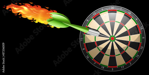 Flaming dart and board