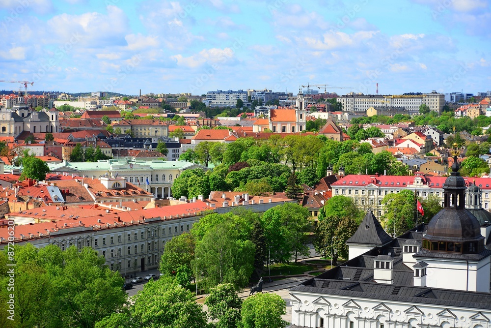 View from Gediminas castle to the old Vilnius