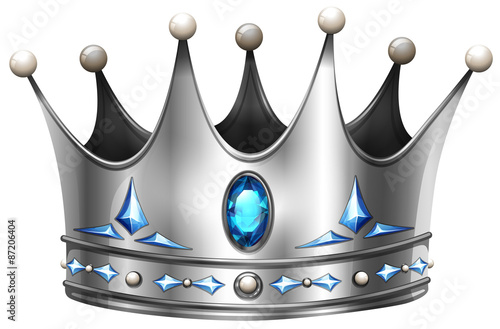 Silver crown on white