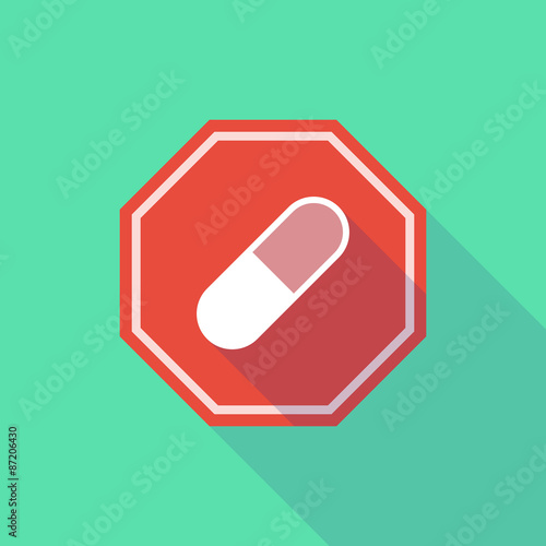Long shadow stop signal with a pill