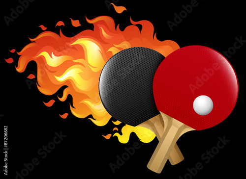 Flaming table tennis set