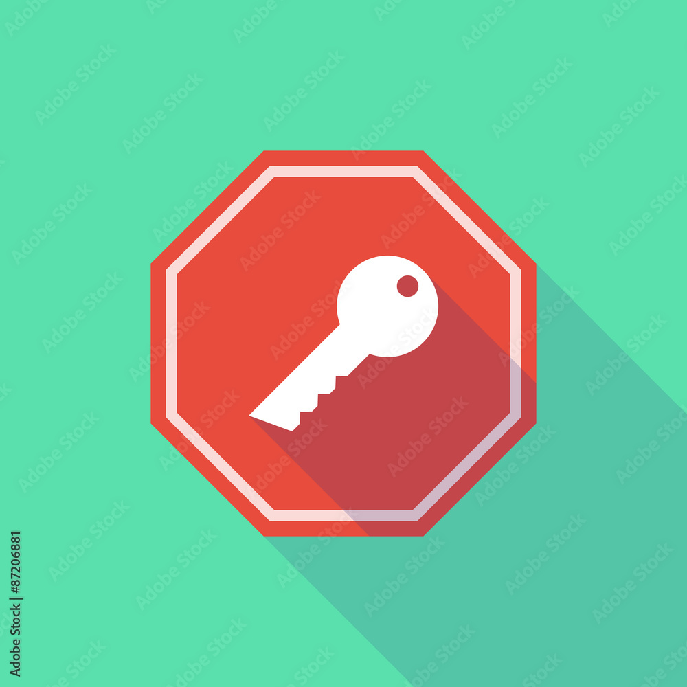 Long shadow stop signal with a key Long shadow stop signal with a key