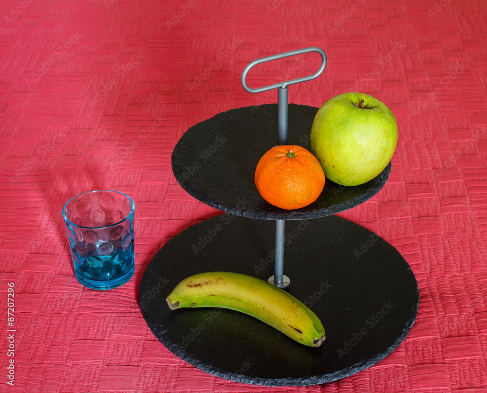 frutero con vaso azul Stock Photo | Adobe Stock