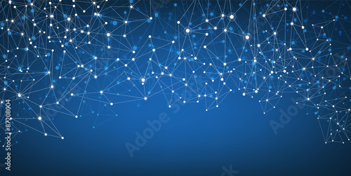 Blue social network background.