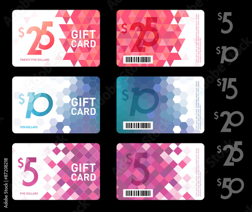 Vector gift card set