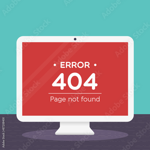 404 error page in desktop computer