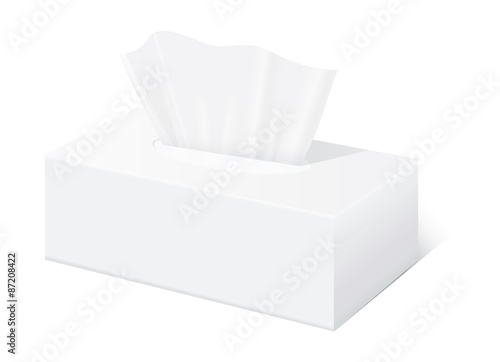 White Tissue box blank label and no text for mock up packaging  side view