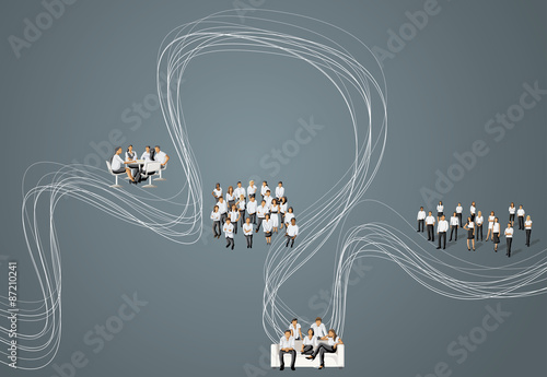 Gray colorful template for advertising brochure with business people