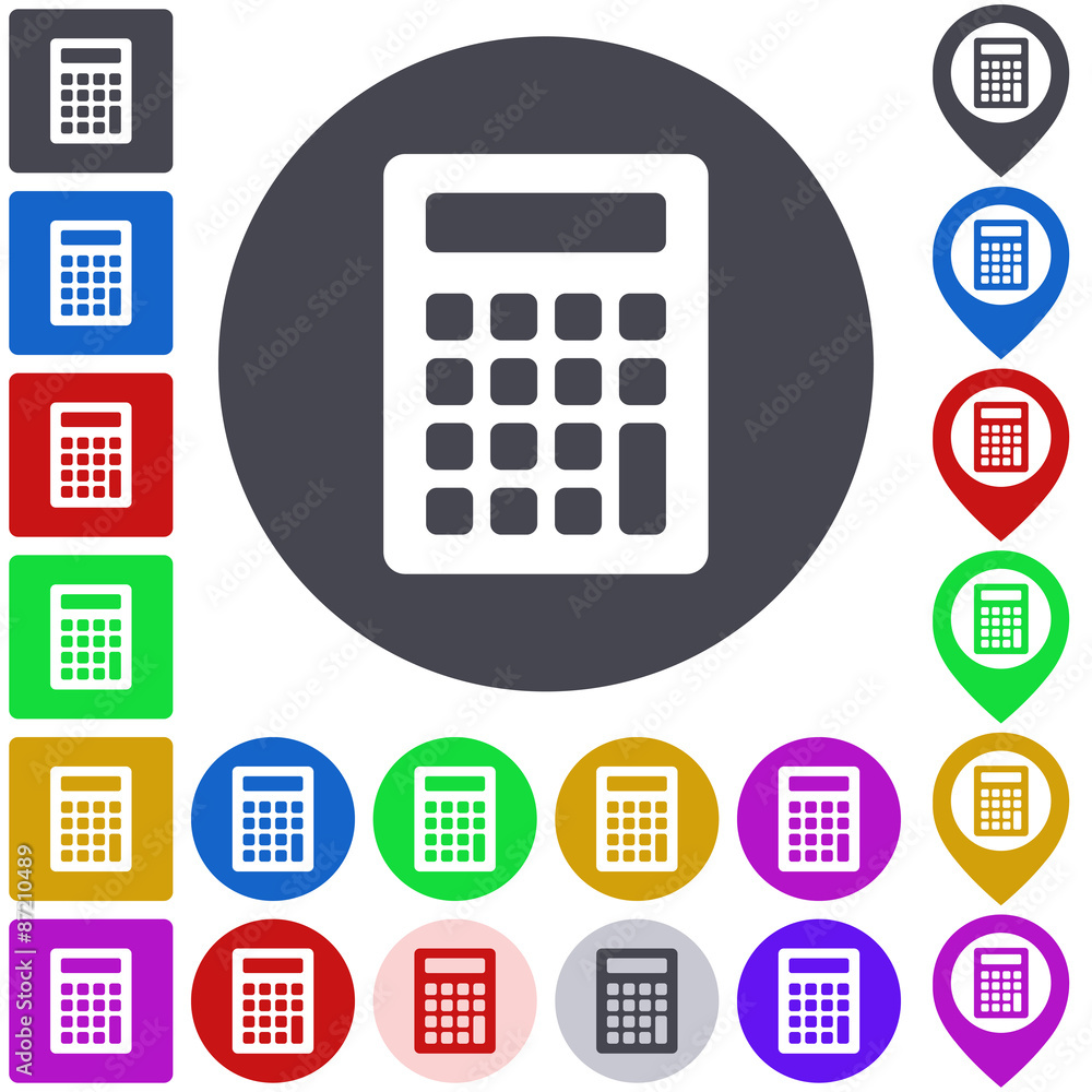 Calculator icon, button, symbol set Calculator icon, button, symbol set