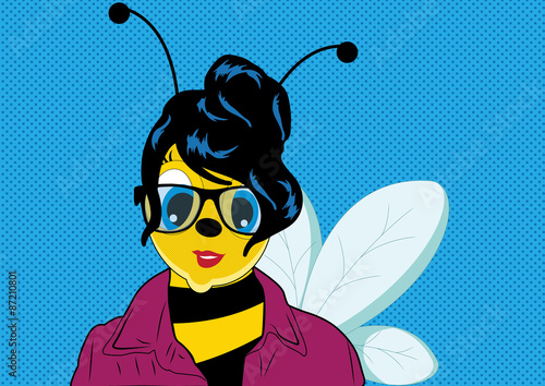 Pop art Woman Bee