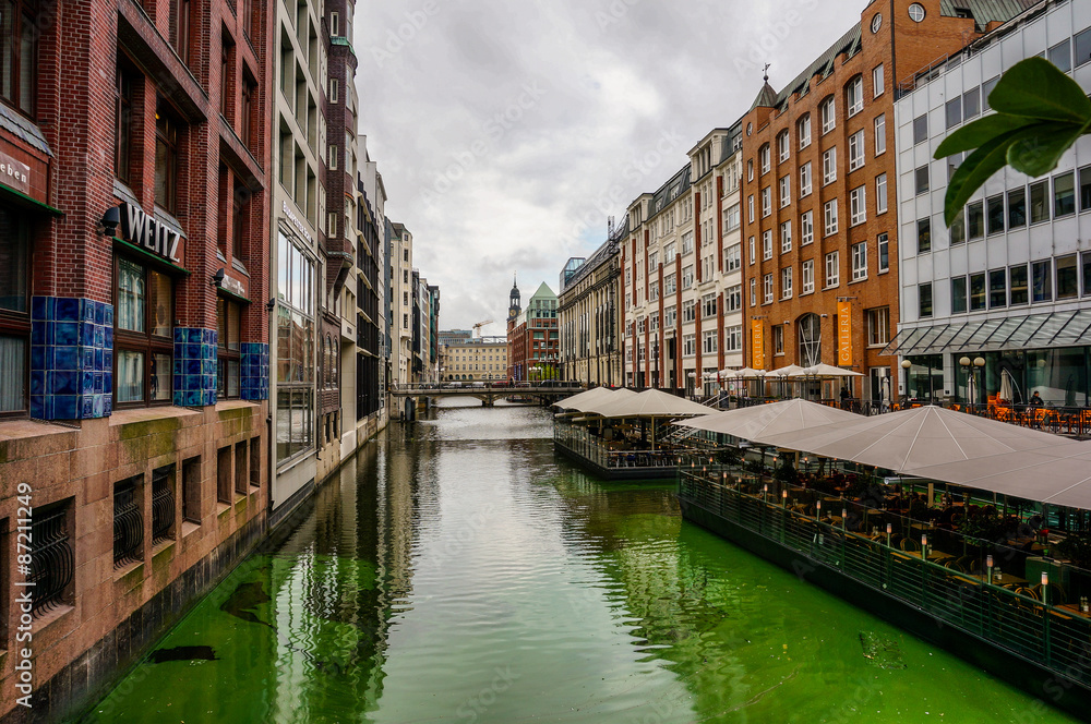 Canal view, Hamburg, Germany.