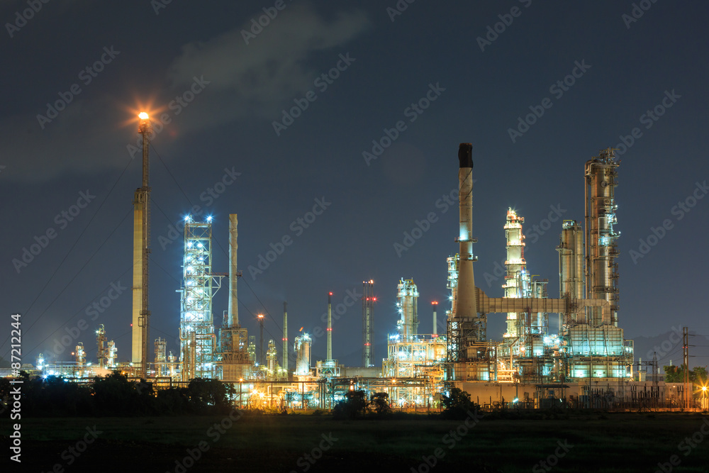 Oil refinery at sunset, Thailand