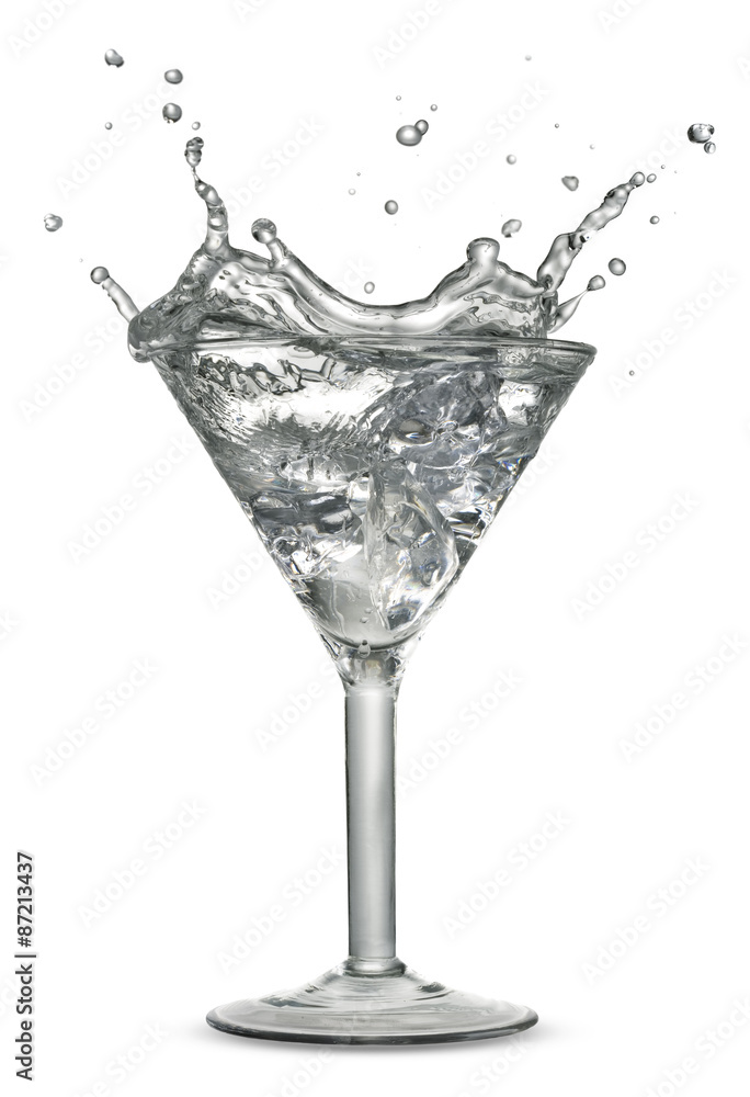 Splashing in the glass isolated on white background Splashing in the glass isolated on white background