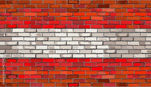 Austria map on a brick wall, 
Grunge map and flag of Osterreich on a brick wall, 
Austria map with flag inside, 
Austria map painted on brick wall, 
Austrian flags in brick style