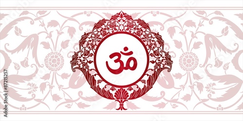 aum syllable, paisley design ,Hinduism, India