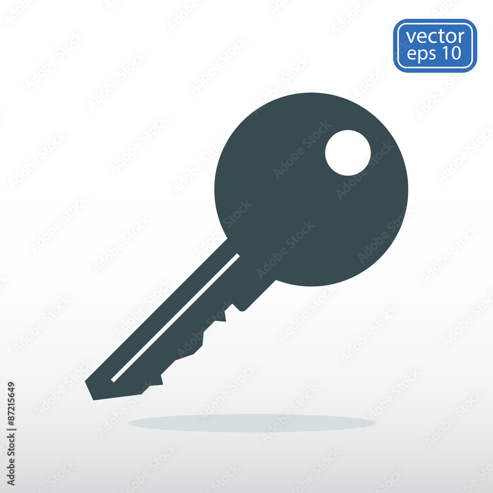 Key icon, vector illustration. Flat design style Key icon, vector illustration. Flat design style
