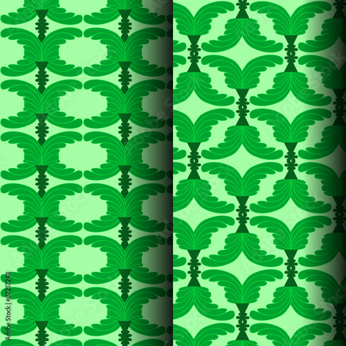 Patterned green leaves
