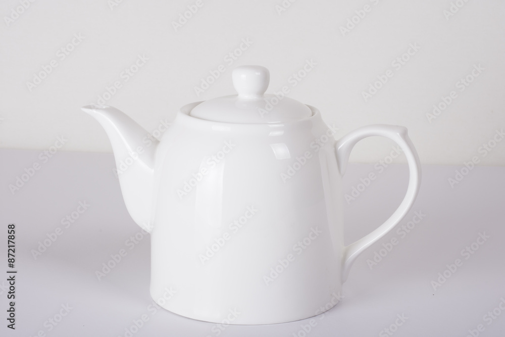 white ceramic teapot on white background white ceramic teapot on white background