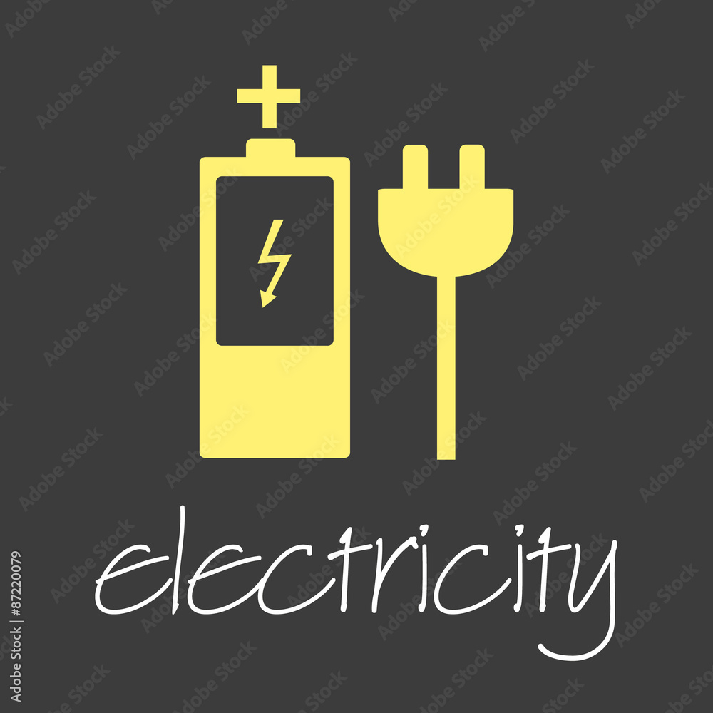 electricity symbol and icon simple banner eps10