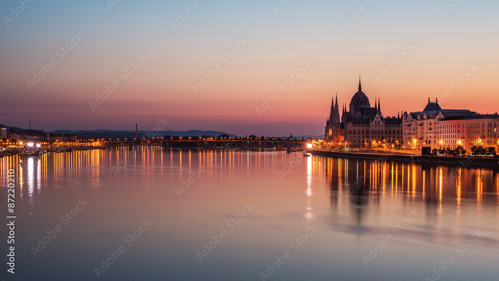 Budapest (Hungary) in the sunrise