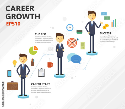 illustration of business career growth