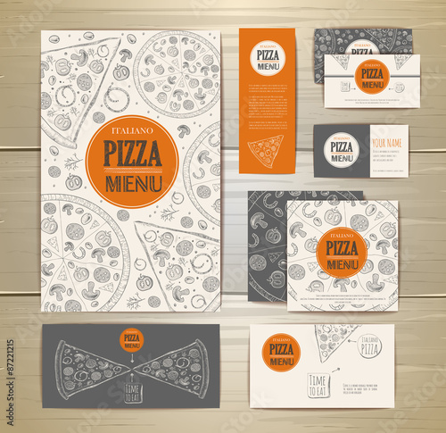 Pizza corporate idedtity, document template design