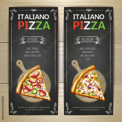 Set of pizza menu banners