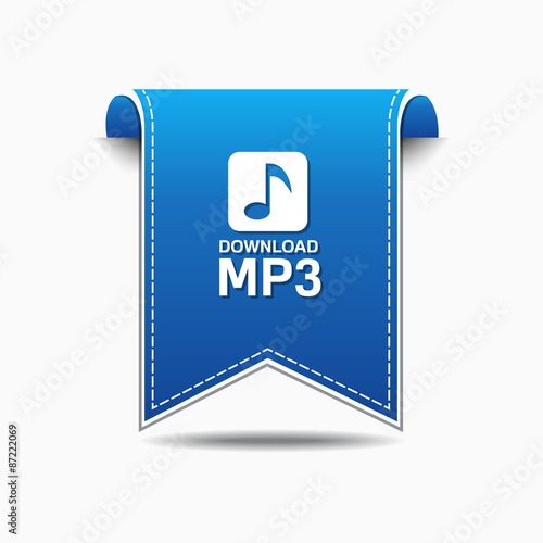 MP3 Download Blue Vector Icon Design