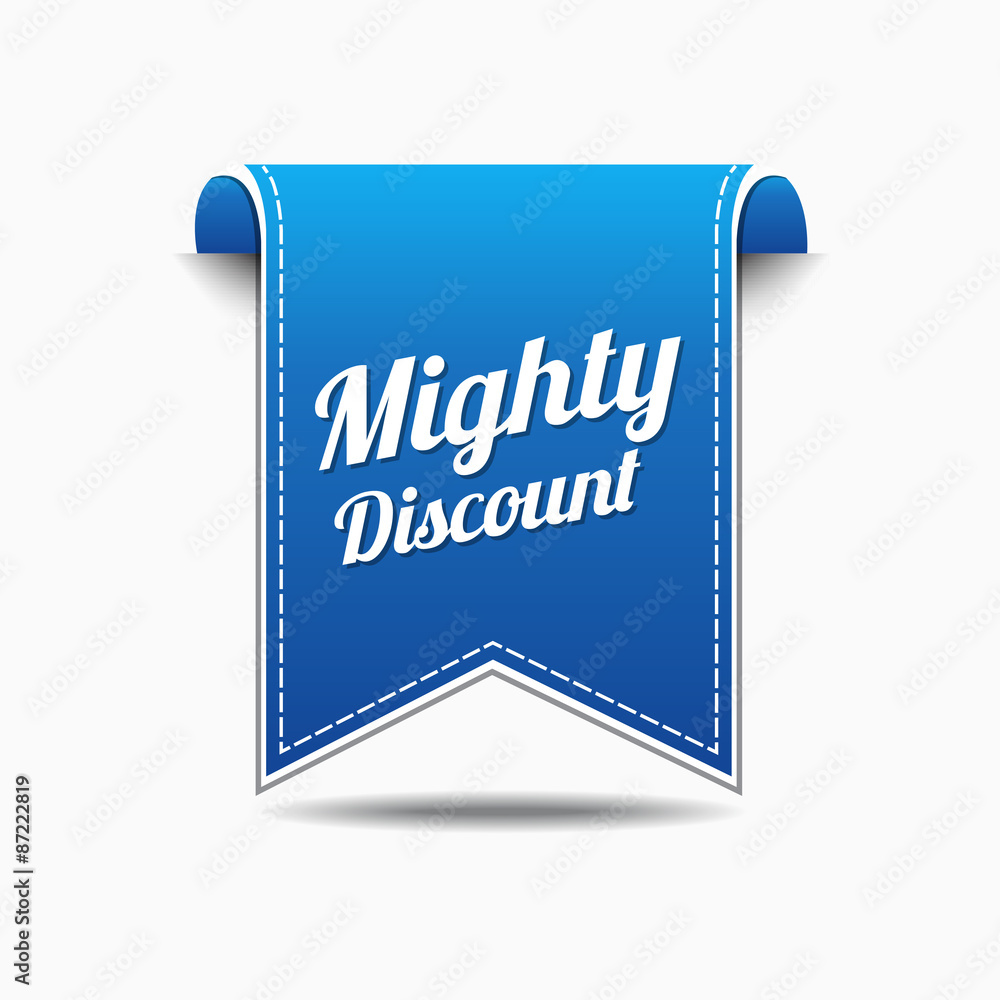 Mighty Discount Blue Vector Icon Design Mighty Discount Blue Vector Icon Design