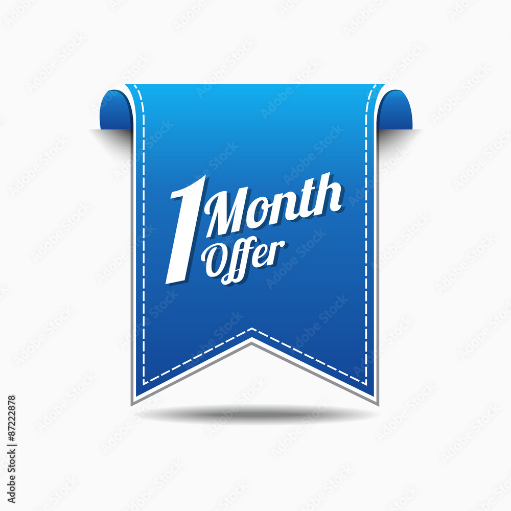 1 Month Offer Blue Vector Icon Design 1 Month Offer Blue Vector Icon Design