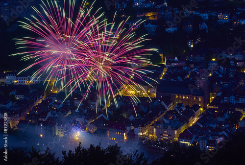 Photography Feuerwerk Heidelberg Zwei Raketen