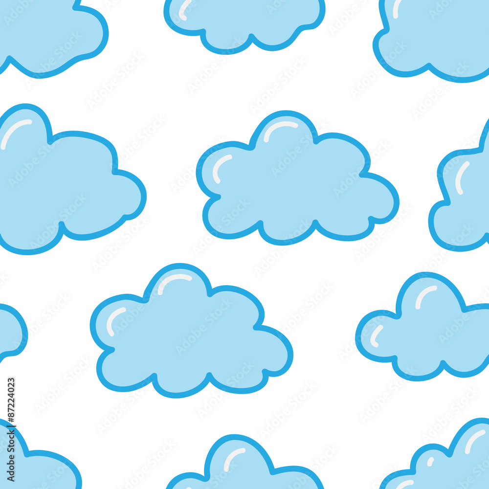 Seamless pattern with cute clouds. Vector illustration. Seamless pattern with cute clouds. Vector illustration.